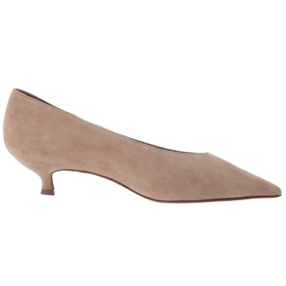 Kate Spade Dale Grey/Brown Cashmere Suede Kitten Heel Pumps Pointed Toe Shoes 8 - Picture 3 of 13